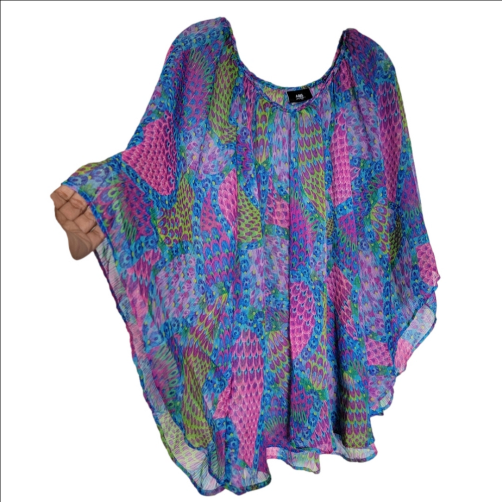 ABS Allen Schwartz Multicolor Chiffon Blouse - Picture 5 of 6